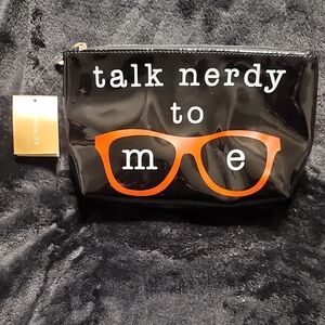 Francesca's Collections Shiny Black Cosmetic Pouch